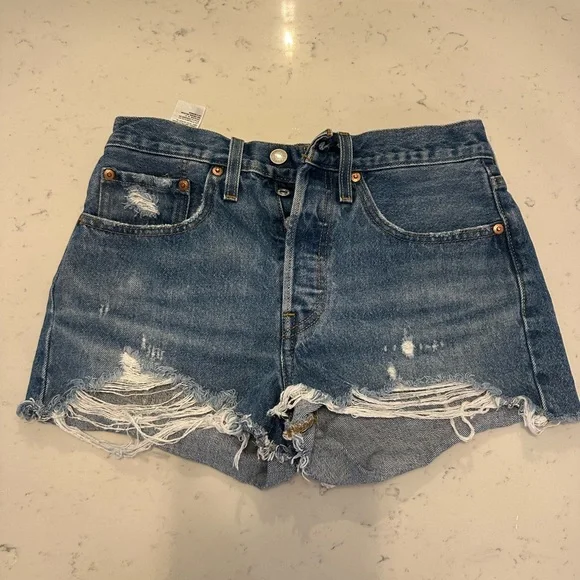 Levi's 501 High Rise Denim Shorts - Picture 1 of 6